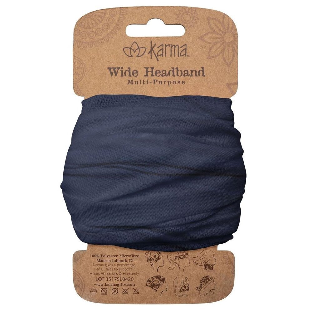 Navy Headband for Women Wide Fabric Hair Scarf Stretchy Casual Accessory